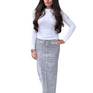 womans Hardtail maxi skirt grey stone wash size M